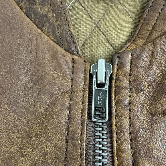 VTG Banana Republic Leather Safari Photo Vest Cotton Quilted Liner Men’s Size S - Picture 12 of 16